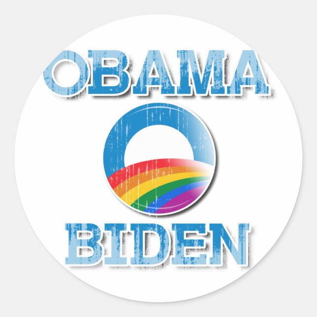 OBAMA PRIDE CLASSIC ROUND STICKER (Front)