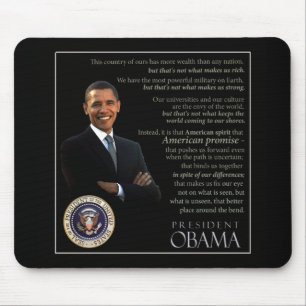 Obama quote mouse pad