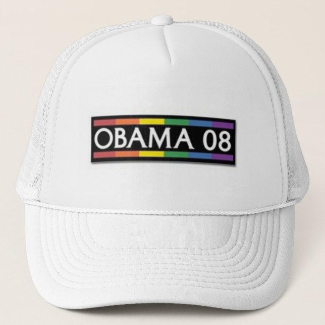 Obama Rainbow Pride Trucker Hat (Front)