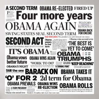 Obama Re-Election Headline Poster