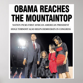 Obama Reaches the Mountaintop Poster
