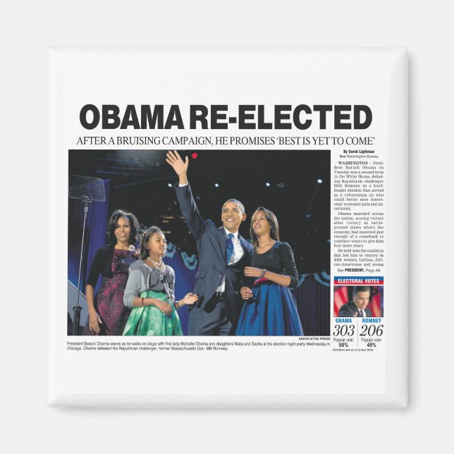 Obama réélit le aimant (Devant)