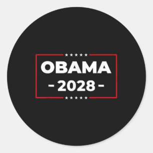 Obama Retro Patriotic 2028 Political Protest Rally Classic Round Sticker