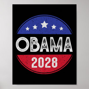 Obama Retro Vintage Flag Patriotic 2028 Political Poster