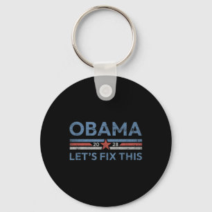 Obama Retro Vintage Patriotic 2028 Political Prote Keychain