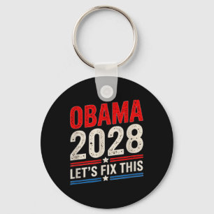 Obama Retro Vintage Patriotic 2028 Political Prote Keychain