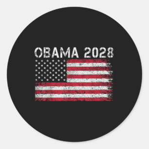 Obama Retro Vintage Us Flag Patriotic 2028 Politic Classic Round Sticker