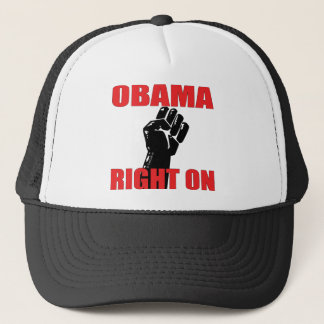 OBAMA RIGHT ON TRUCKER HAT