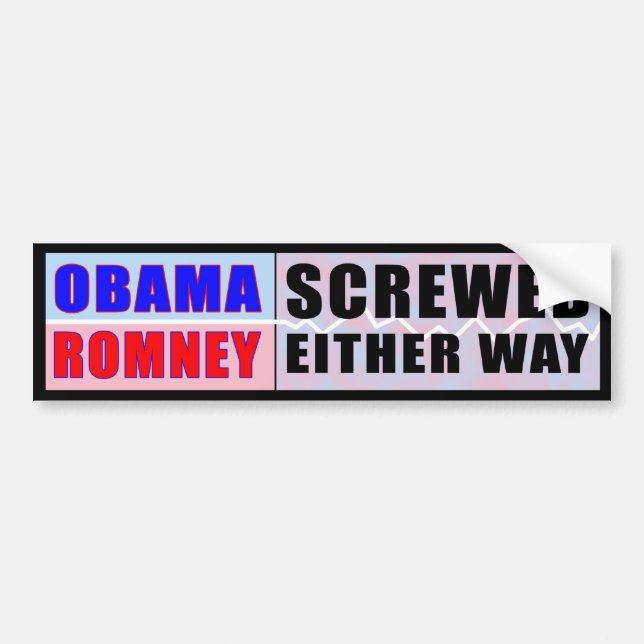 Obama Romney - a vissé l'un ou l'autre autocollant (Devant)