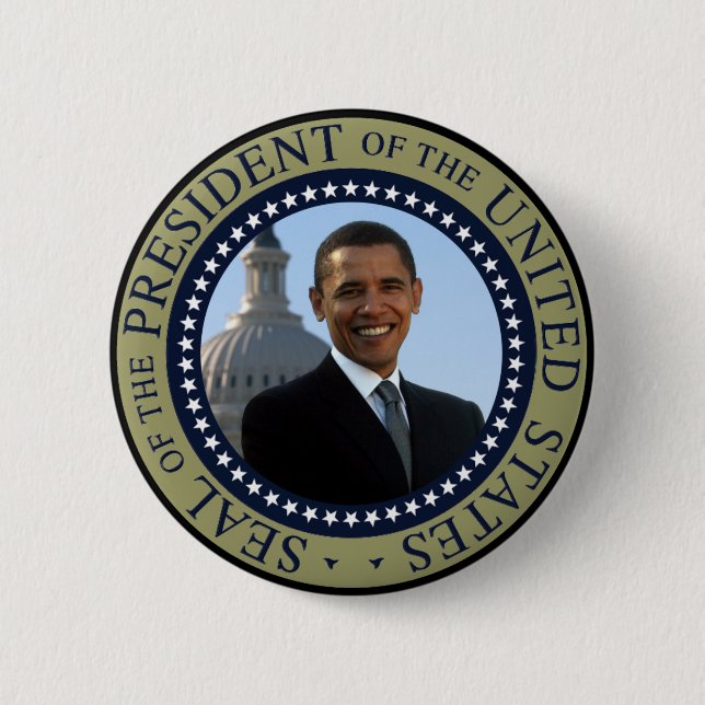 Obama Seal Gold 2 Inch Round Button (Front)