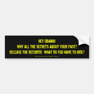 Obama Secrets Bumper Sticker