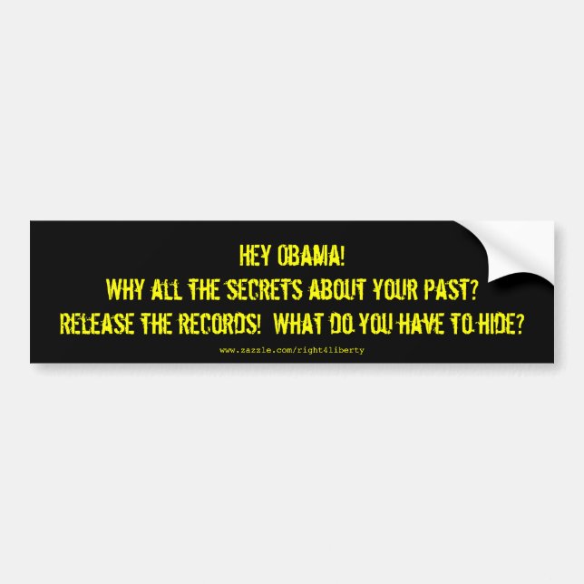 Obama Secrets Bumper Sticker (Front)