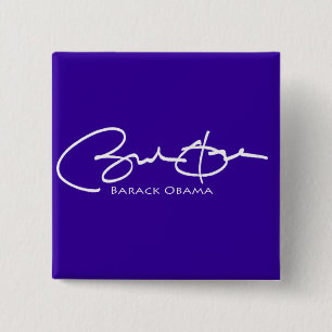 Obama Signature 2 Inch Square Button
