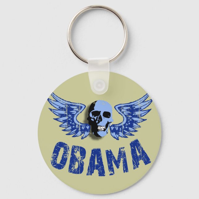 Obama Skull Design Keychain (Front)
