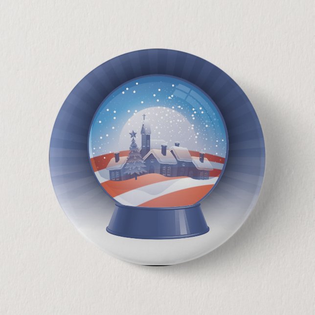 obama snow globe 2 inch round button (Front)