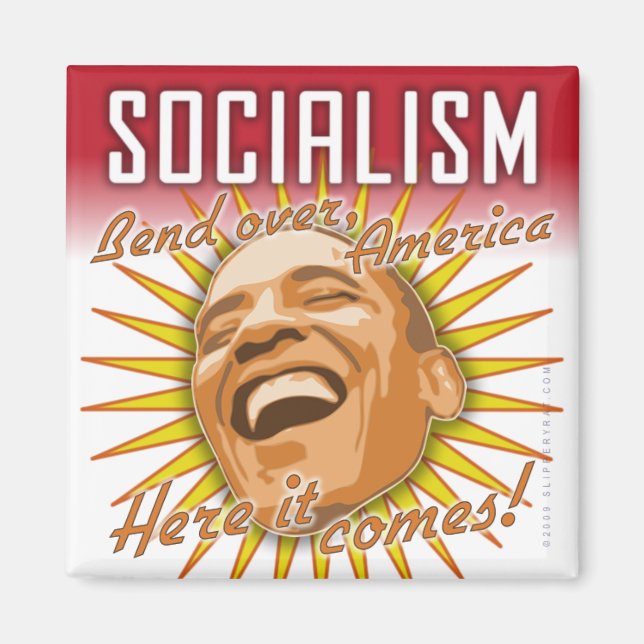 Obama “Socialism Here It Comes” Magnet (Front)