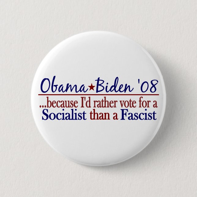 Obama Socialist 2 Inch Round Button (Front)