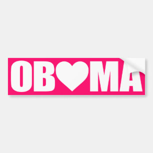"'OBAMA' SPELLED WITH HEART" BUMPER STICKER