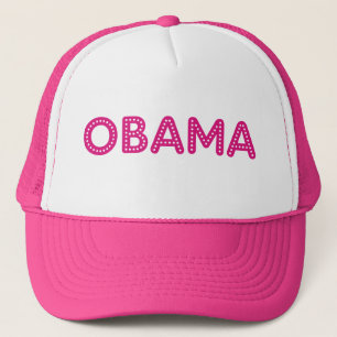 Obama Starry Lights Bling Trucker Hat in Hot Pink