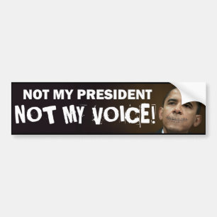 obama stitches not my president not my voice bumper sticker