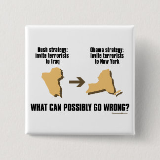 Obama Strategy - Iraq -> New York 2 Inch Square Button