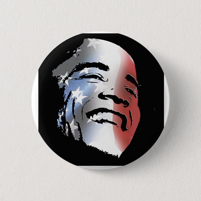 Obama StStripe 3black 2 Inch Round Button (Front)