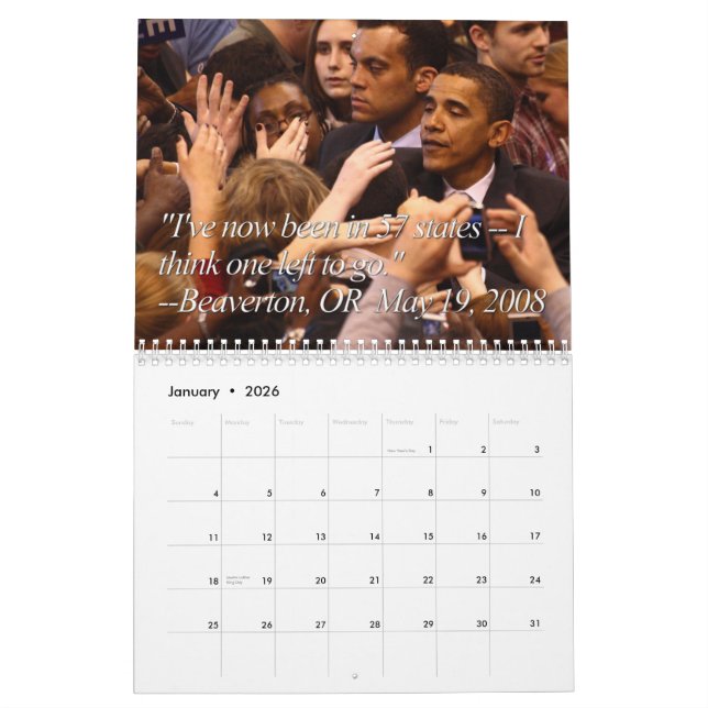 Obama stupide cite le calendrier (Jan 2026)