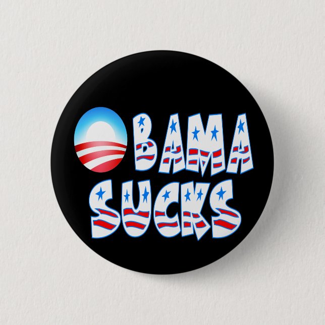 Obama Sucks 2 Inch Round Button (Front)