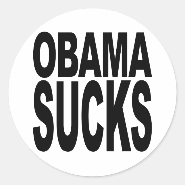Obama Sucks Classic Round Sticker (Front)