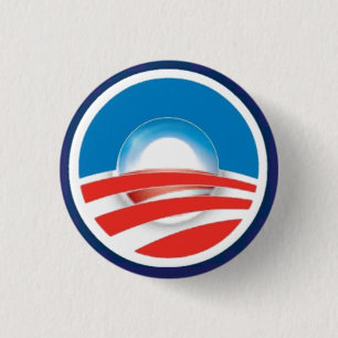 Obama Sunrise 3D Logo Within Logo Historic 2 Terms 1 Inch Round Button