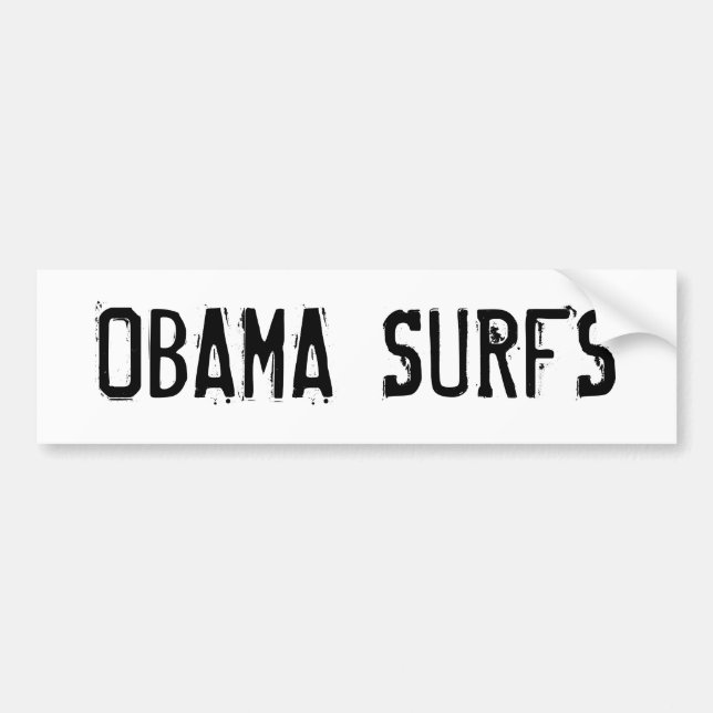 OBAMA SURFS BUMPER STICKER (Front)