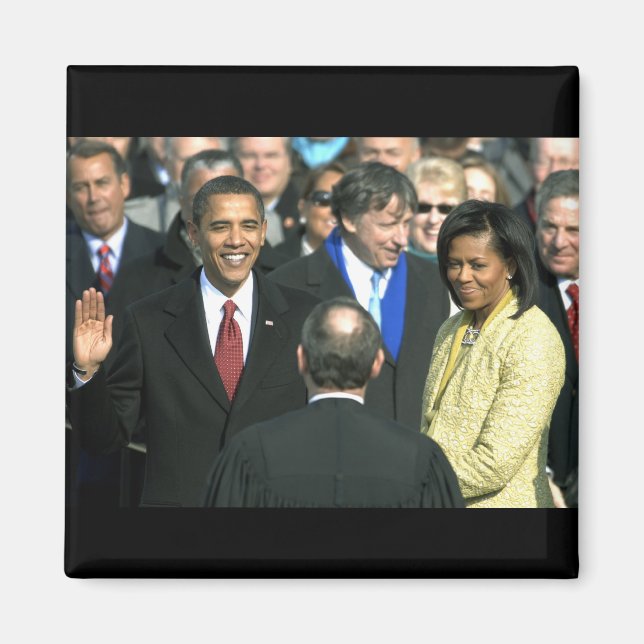 obama taking oath magnet (Front)