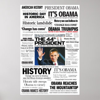 Obama: The 44th President Headline Collage Poster