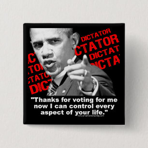 Obama The Dictator 2 Inch Square Button