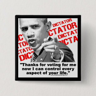 Obama The Dictator 2 Inch Square Button