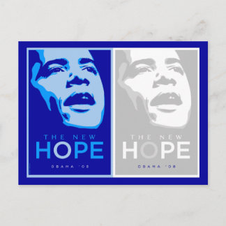 Obama - The New Hope Blue & White Postcard