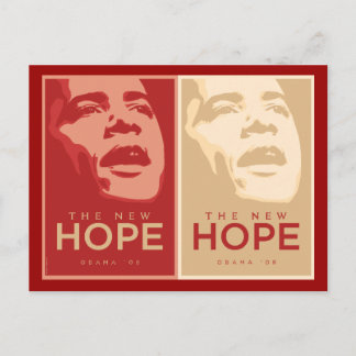 Obama "The New Hope" Red & Tan Postcard