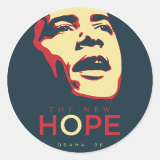 obama_the_new_hope_redblue_1024px classic round sticker