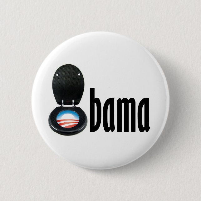 Obama (toilet) 2 inch round button (Front)