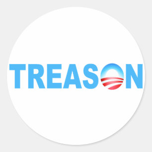 OBAMA TREASON CLASSIC ROUND STICKER