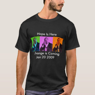 Obama Tshirt, Hope & Change -black... - Customized T-Shirt