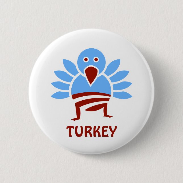 Obama Turkey 2 Inch Round Button (Front)
