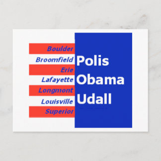 Obama Udall Boulder Postcard