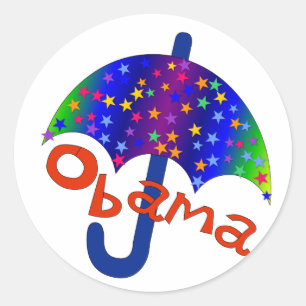 Obama Umbrella Inaguration Memento Classic Round Sticker