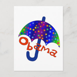 Obama Umbrella Inauguration Memento Postcard