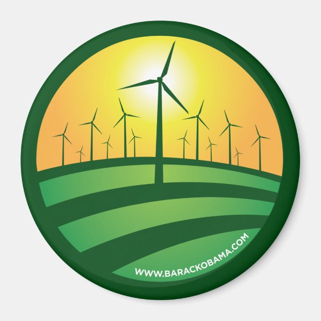 Obama Vent du changement Magnet 3x3 rond (Devant)