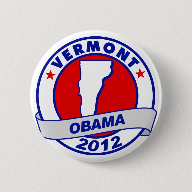 Obama - vermont 2 inch round button (Front)