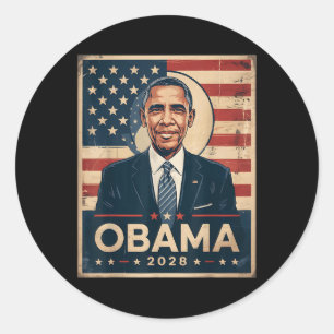 Obama Vintage President 2028 Obama _27  Classic Round Sticker