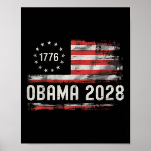 Obama Vintage President 2028 Obama Retro Flag Amer Poster