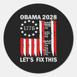 Obama Vintage Retro Patriotic 2028 Political Prote Classic Round Sticker